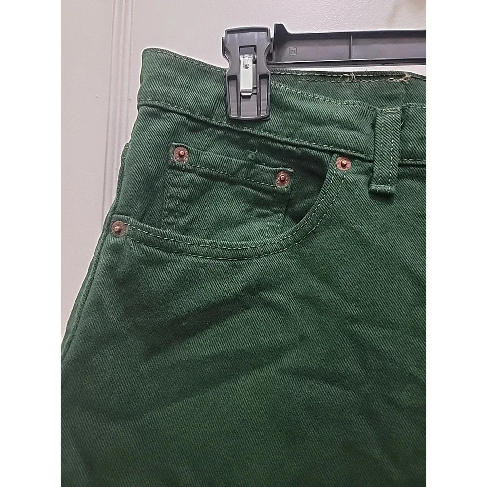 Vintage Levis Jeans Mens 38x32 Green 554 Straight Denim Pants Made in USA 90s